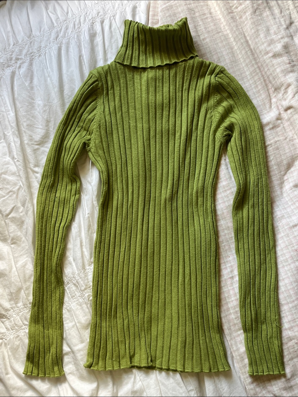 George Olive Green Ribbed Turtleneck Sweater